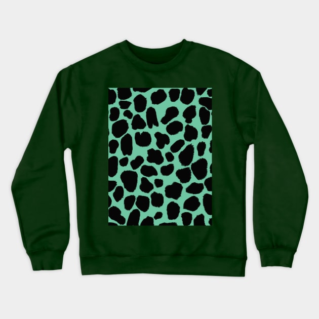 Green Cow Print Crewneck Sweatshirt by OneThreeSix